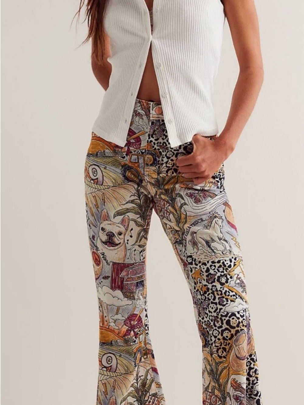 Wrangler x Lainey Wilson Multi-Print Flare Jeans
